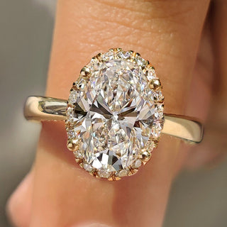Cushion Hidden Halo Lab Grown Diamond Engagement Ring