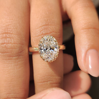 Cushion Hidden Halo Lab Grown Diamond Engagement Ring