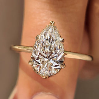 Cushion Hidden Halo Lab Grown Diamond Engagement Ring