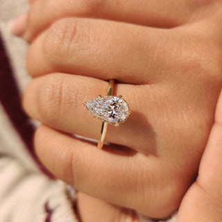 Cushion Hidden Halo Lab Grown Diamond Engagement Ring