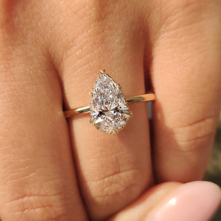 Cushion Hidden Halo Lab Grown Diamond Engagement Ring