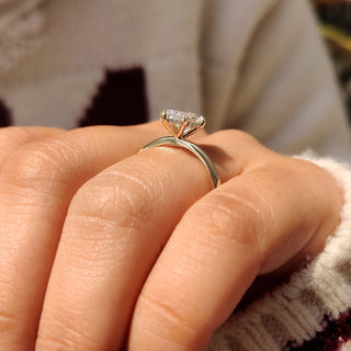 Cushion Hidden Halo Lab Grown Diamond Engagement Ring