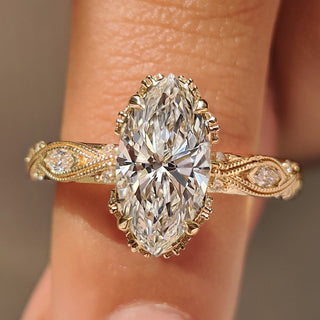 Cushion Hidden Halo Lab Grown Diamond Engagement Ring