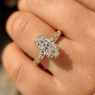 Cushion Hidden Halo Lab Grown Diamond Engagement Ring