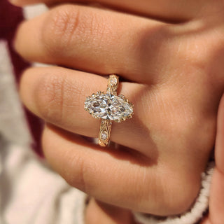 Cushion Hidden Halo Lab Grown Diamond Engagement Ring