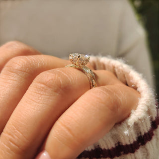 Cushion Hidden Halo Lab Grown Diamond Engagement Ring