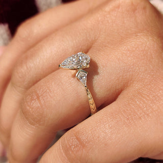 Cushion Hidden Halo Lab Grown Diamond Engagement Ring