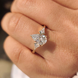 Cushion Hidden Halo Lab Grown Diamond Engagement Ring