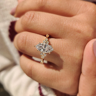 Cushion Hidden Halo Lab Grown Diamond Engagement Ring