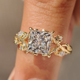 Cushion Hidden Halo Lab Grown Diamond Engagement Ring