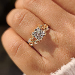 Cushion Hidden Halo Lab Grown Diamond Engagement Ring