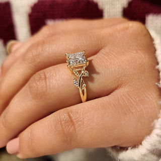 Cushion Hidden Halo Lab Grown Diamond Engagement Ring