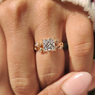 Cushion Hidden Halo Lab Grown Diamond Engagement Ring