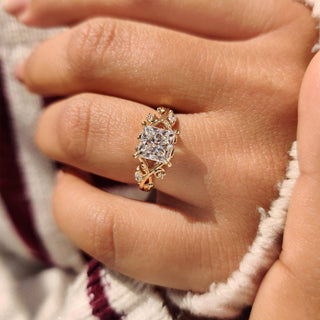 Cushion Hidden Halo Lab Grown Diamond Engagement Ring