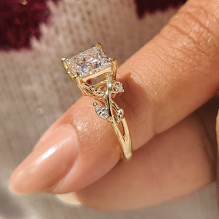 Cushion Hidden Halo Lab Grown Diamond Engagement Ring