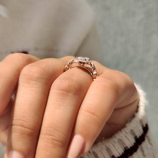 Cushion Hidden Halo Lab Grown Diamond Engagement Ring