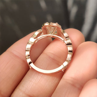 Cushion Hidden Halo Lab Grown Diamond Engagement Ring