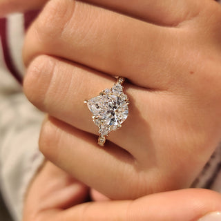 Cushion Hidden Halo Lab Grown Diamond Engagement Ring