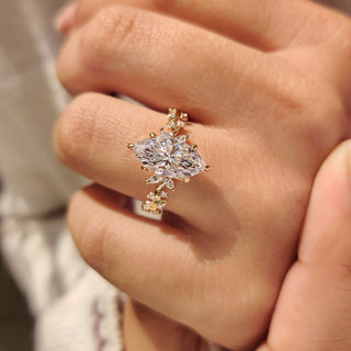 Cushion Hidden Halo Lab Grown Diamond Engagement Ring