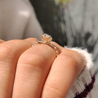 Cushion Hidden Halo Lab Grown Diamond Engagement Ring