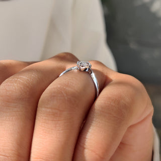 Cushion Hidden Halo Lab Grown Diamond Engagement Ring