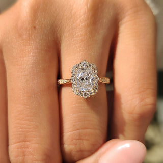 Cushion Hidden Halo Lab Grown Diamond Engagement Ring