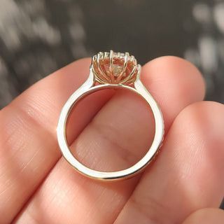 Cushion Hidden Halo Lab Grown Diamond Engagement Ring