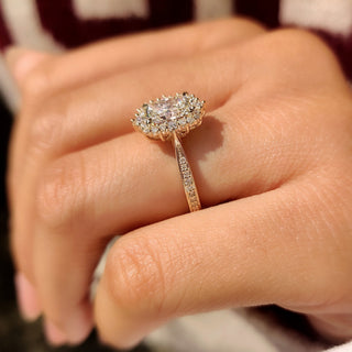 Cushion Hidden Halo Lab Grown Diamond Engagement Ring