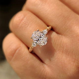 Cushion Hidden Halo Lab Grown Diamond Engagement Ring