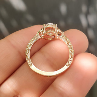 Cushion Hidden Halo Lab Grown Diamond Engagement Ring