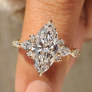 Cushion Hidden Halo Lab Grown Diamond Engagement Ring