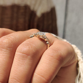 Cushion Hidden Halo Lab Grown Diamond Engagement Ring