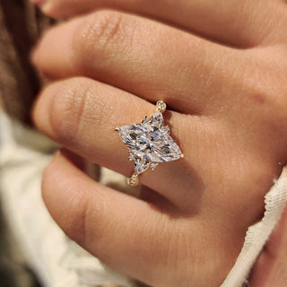 Cushion Hidden Halo Lab Grown Diamond Engagement Ring