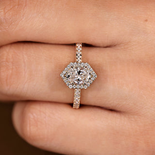 Cushion Hidden Halo Lab Grown Diamond Engagement Ring