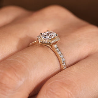 Cushion Hidden Halo Lab Grown Diamond Engagement Ring