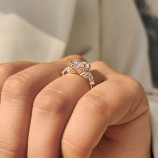 Cushion Hidden Halo Lab Grown Diamond Engagement Ring
