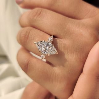 Cushion Hidden Halo Lab Grown Diamond Engagement Ring