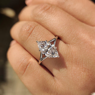 Cushion Hidden Halo Lab Grown Diamond Engagement Ring
