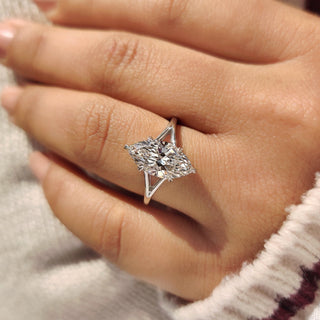 Cushion Hidden Halo Lab Grown Diamond Engagement Ring