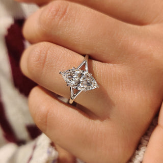 Cushion Hidden Halo Lab Grown Diamond Engagement Ring