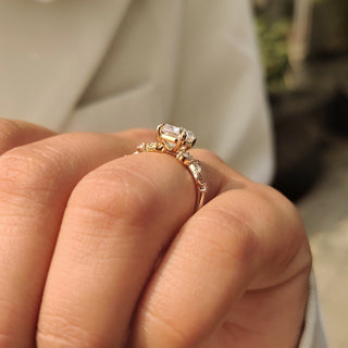 Cushion Hidden Halo Lab Grown Diamond Engagement Ring