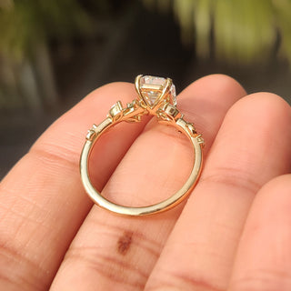 Cushion Hidden Halo Lab Grown Diamond Engagement Ring