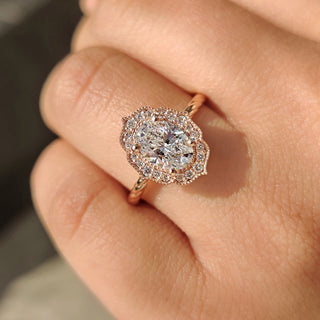 Cushion Hidden Halo Lab Grown Diamond Engagement Ring