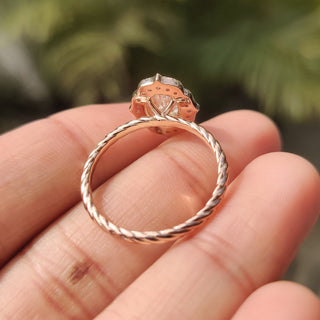 Cushion Hidden Halo Lab Grown Diamond Engagement Ring