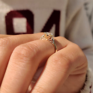 Cushion Hidden Halo Lab Grown Diamond Engagement Ring