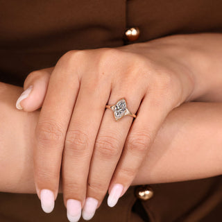 Cushion Hidden Halo Lab Grown Diamond Engagement Ring