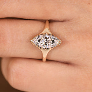 Cushion Hidden Halo Lab Grown Diamond Engagement Ring