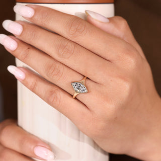 Cushion Hidden Halo Lab Grown Diamond Engagement Ring