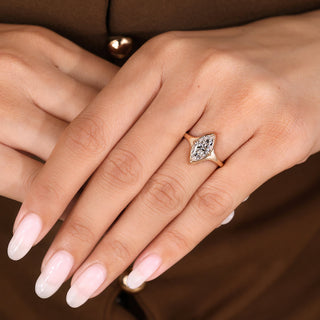 Cushion Hidden Halo Lab Grown Diamond Engagement Ring