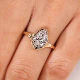 Cushion Hidden Halo Lab Grown Diamond Engagement Ring